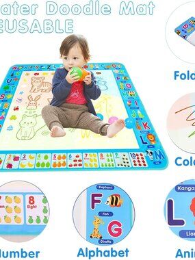 Mess Free Magic Water Drawing Board, Reusable Painting & Writing Mat, Educationa